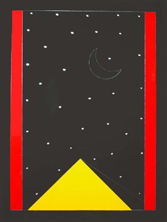 FRANCO ANGELI Notturno Anni ‘80 Smalto su tela cm 70x90