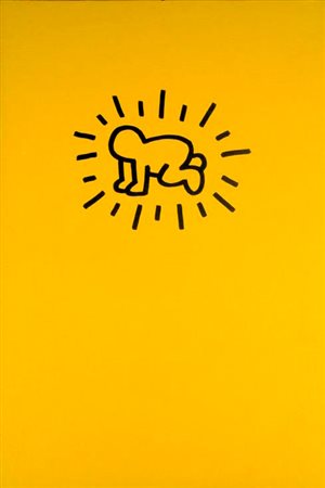 KEITH HARING Radiant baby calcografia su tela eseguita in 300 esemplari...