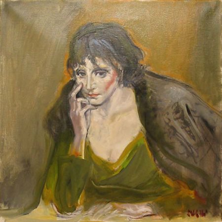 ALBERTO SUGHI Ritratto di donna, 1993 olio su tela cm 60x60 Provenienza:...