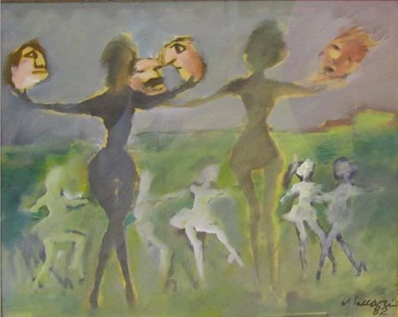 MINO MACCARI 1982 Olio su tavola cm 40x50 Autentica dell’Artista