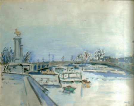 ORFEO TAMBURI La Senna 1949 Tempera cm 35x405 Pubblicata: Orfeo Tamburi,...