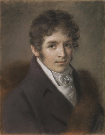 Scuola del sec. XIXRITRATTO DELLO SCULTORE STEFANO MADERNOpastello su...