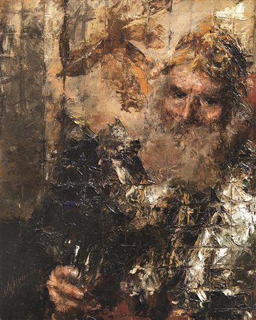 Antonio Mancini(Roma 1852 - 1930)RITRATTO DI VECCHIOolio su tela, senza...