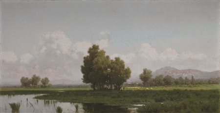 Francesco Lojacono(Palermo 1838 - 1915)PAESAGGIO SICILIANOolio su tela, cm...