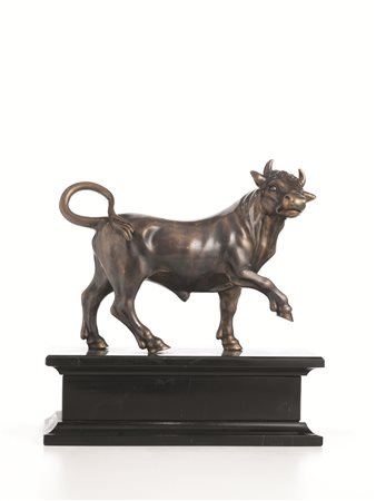SCULTURA, TOSCANA, SECOLO XVII,in bronzo modellata come un toro, alla maniera...