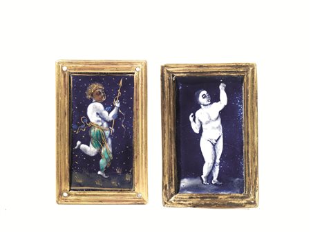 DUE PLACCHETTE, ITALIA SETTENTRIONALE, SECOLO XVIin rame smaltato e...