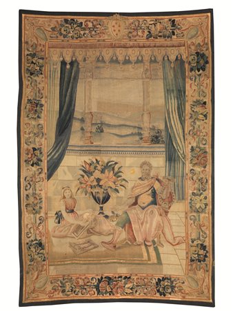 ARAZZO, FRANCIA O FIANDRE, INIZI SECOLO XVIItrama di lana e seta,...