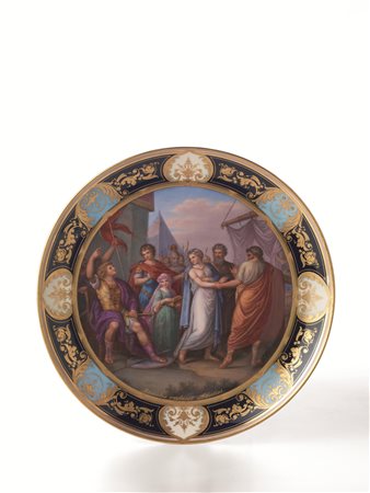 GRANDE PIATTO, VIENNA, SECOLO XIXporcellana dipinta in policromia e oro,...