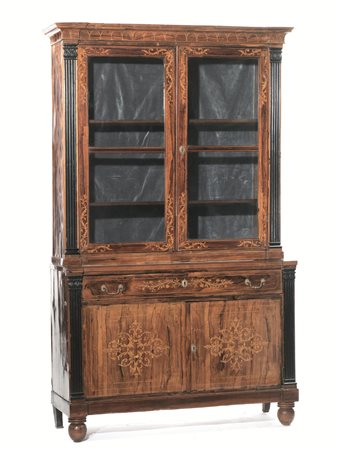 Coppia di vetrine, Sicilia, periodo Carlo X, 1830 circain palissandro...