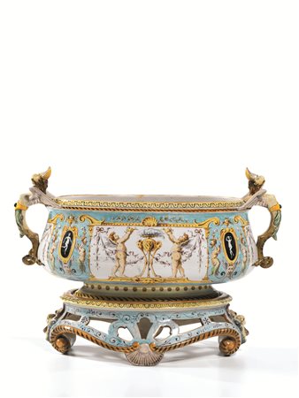 CENTROTAVOLA, MANIFATTURA GINORI, INIZI SECOLO XXdi forma ovale, fondo bianco...