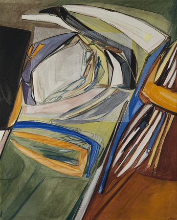 Mario Rossello (Savona 1927 - Milano 2000) - "Viaggio nel tempo" 1962 olio su...