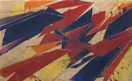 Sandro Martini (Livorno 1941) - "Gone" 1986 décollage su tela, cm 63x103...