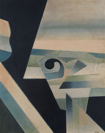 Felice Canonico (Messina 1922 - Milano 1996) - "Pittura lunare" olio su tela,...