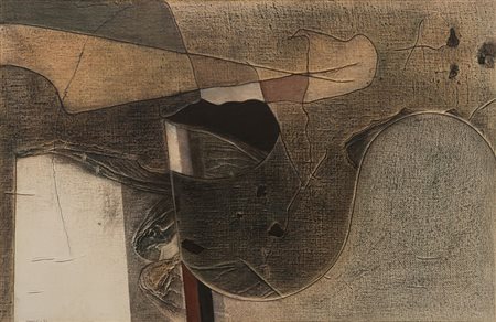 Felice Canonico (Messina 1922 - Milano 1996) - "Approdo" 1970 olio e tecnica...