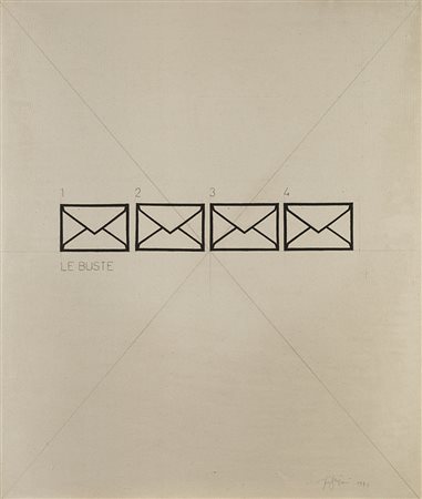 Tino Stefanoni (Lecco 1937) - "Le buste" 1971 tecnica mista su tela applicata...