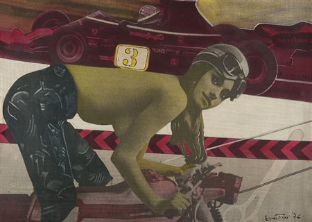 Gianni Bertini (Pisa 1922 - Caen 2010) - "Senza titolo" 1976 tela...