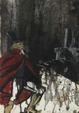 Carlo Mattioli (Modena 1911 - Parma 1994) - "Senza titolo" 1965 olio e...