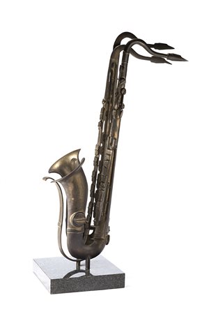 Arman (Nizza 1928 - New York 2005) - "Saxophone" 1984 scultura in bronzo, h...
