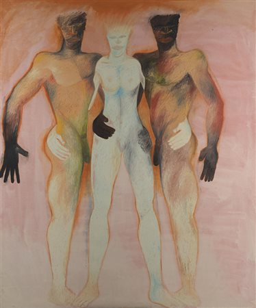 Patrick Lanneau (Tours 1951) - "Senza titolo" 1983 olio su tela, cm 203x170...