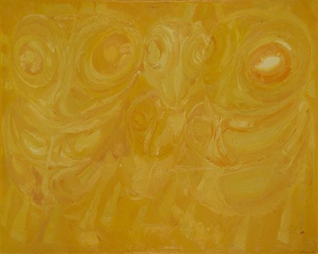 Romano Notari (Foligno 1933) - "Processo a tre" 1961 olio su tela, cm 80x100...