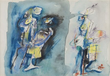 Afro (Udine 1912 - Zurigo 1976) - "Senza titolo" tecnica mista su carta, cm...