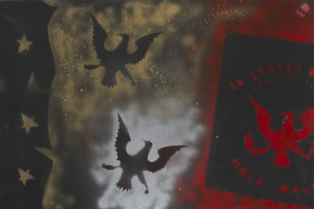 Franco Angeli (Roma 1935 - 1988) - "Half dollar" metà anni '70 smalto su tela...