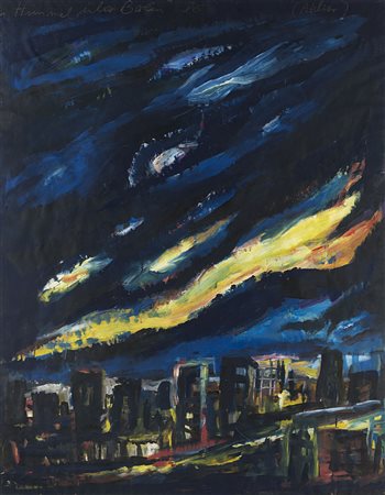 Helmut Middendorf (Dinklage 1953) - "Himmel uber Berlin" 1986 olio e tecnica...