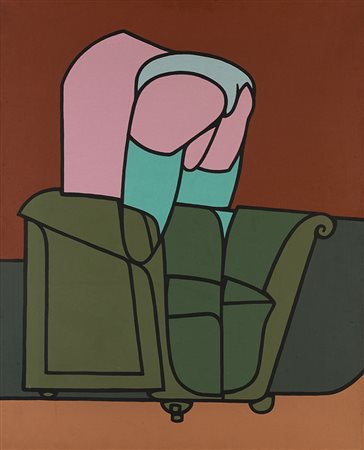 Valerio Adami (Bologna 1935) - "Figura in casa" 1970-71 acrilico su tela, cm...