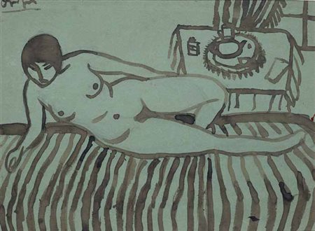 UBALDO OPPI Bologna 1889 – Vicenza 1942 Il the, 1912-13 inchiostro su carta...