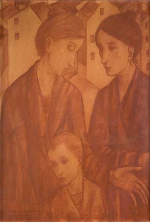 UBALDO OPPI Bologna 1889 – Vicenza 1942 Le Rimaste - Donne con bimbo, 1915...