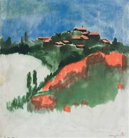 Carlo Mattioli Modena 1911 – Parma 1994 Paesaggio, 1980 circa tempera su...