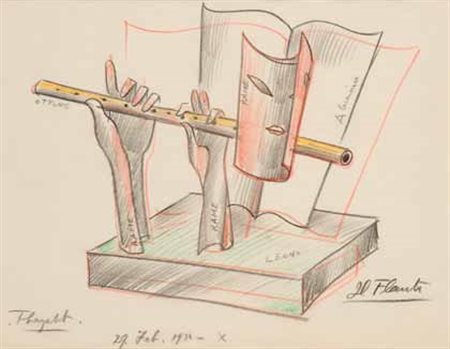 Thayaht Firenze 1893 – Pietrasanta, Lucca 1959 Il flauto, 1932 (studio per...