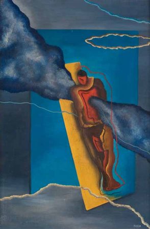 Fillia Revello, Cuneo 1904 – Torino 1936 Composizione olio su tela, cm 60x40....