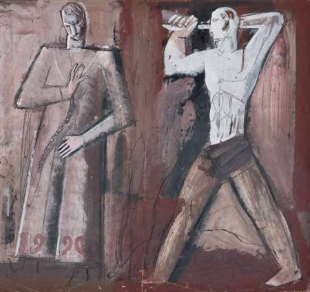 Mario Sironi Sassari 1885 – Milano 1961 Due figure, databile al 1933 circa...