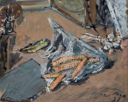 Filippo De Pisis Ferrara 1896 - Milano 1956 Natura morta con le carote, 1937...