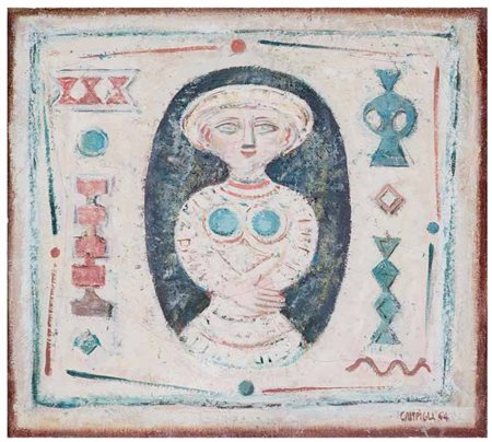 Massimo Campigli Berlino 1895 – St. Tropez 1971 Figure, 1964 olio su tela, cm...