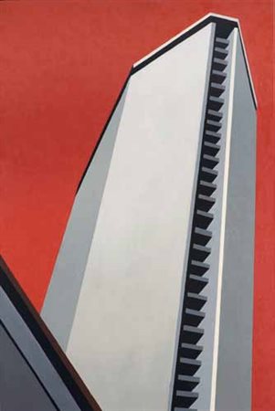 Marco Petrus Rimini 1960 Grattacielo Pirelli, 2005 olio su tela, cm 120x80....