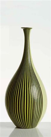 Carlo Scarpa Vaso in vetro tessuto giallo nero e bianco circa 1940, altezza...