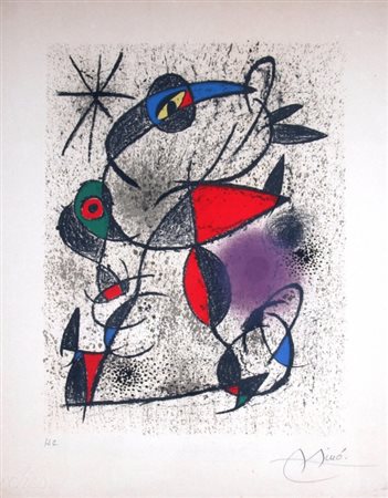 MIRO' JOAN (Montroig 1893 - Palma di Mallorca 1983) "Composizione" 1973...