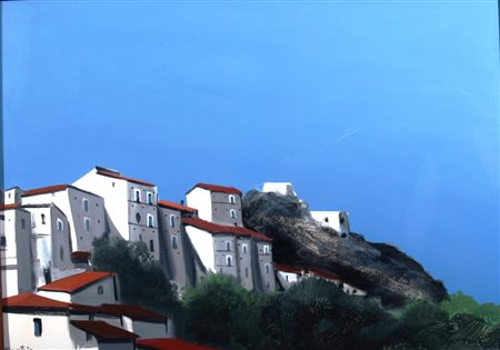 PUGLIESE ENOTRIO (Buenos Aires 1920 - Roma 1989) "Paesaggio calabrese" 1974...