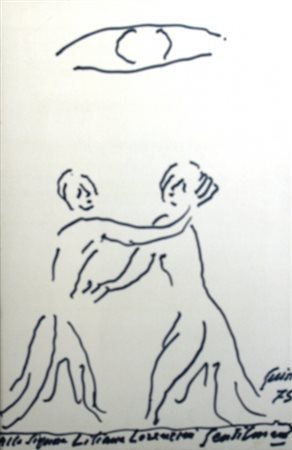 GUIDI VIRGILIO (Roma 1891 - Venezia 1984) "Incontro" 1975 Pennarello su carta...