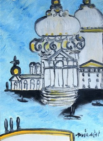 BRINDISI REMO (Roma 1918 - Lido di Spina 1996) "Venezia" anni '90 Olio su...