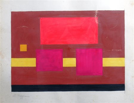 REGGIANI MAURO (Monantola 1897 - Milano 1980) "Composizione" Tempera su carta...