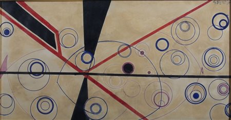 BERTINI GIANNI (Pisa 1922) "Astratto" Tempera su carta intelata cm. H: 26.00...