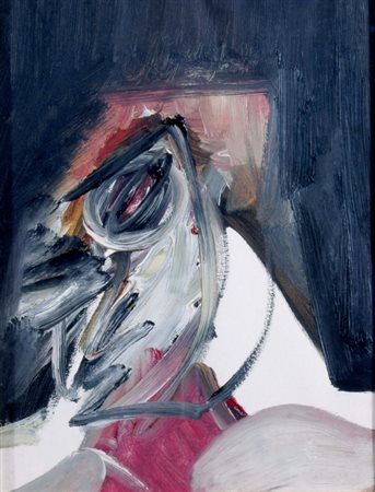 RUGGERI PIERO (Torino 1930) "Volto" Olio su tela cm. H: 30.00 L: 24.00 Firma...