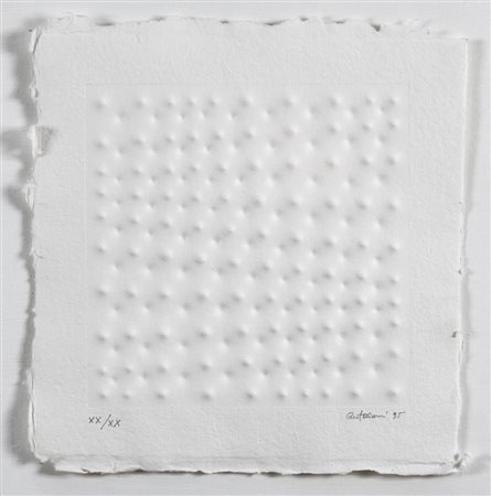 ENRICO CASTELLANI 1930 " Superficie ", 1995 Impressione a secco, cm. 30 x 31...