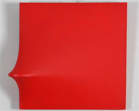 AGOSTINO BONALUMI 1935 - 2013 " Rosso ", 1968 Multiplo su tela, cm. 45 x 45...