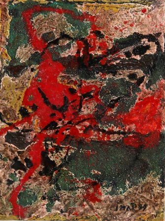 TOSHIMITSU IMAI 1928 - 2002 Senza titolo, 1957 Olio su tavola, cm. 32 x 23...