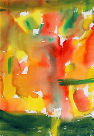 ANTONIO CORPORA 1909 - 2004 " Tramonto ", 2001 Acquarello su carta, cm. 51 x...