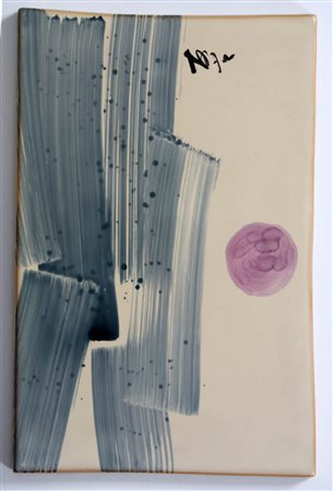 HSIAO CHIN 1935 Senza titolo Smalti su ceramica, cm. 38 x 25 Firmato in alto...